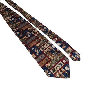 Robert Stock Men Necktie Tie Vintage Golf Designer Accessory Work Office Gift